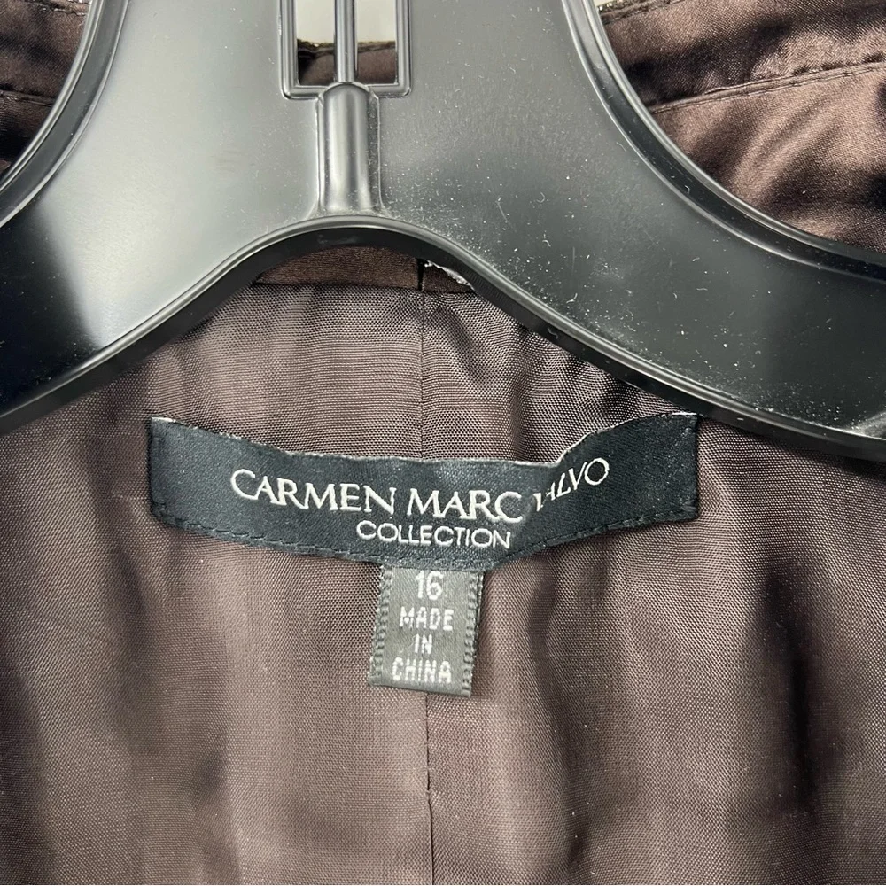 Carmen Marc Valvo 2 Piece MOTB Elegant Evening Wedding Attire Brown 16 - Picture 4 of 14